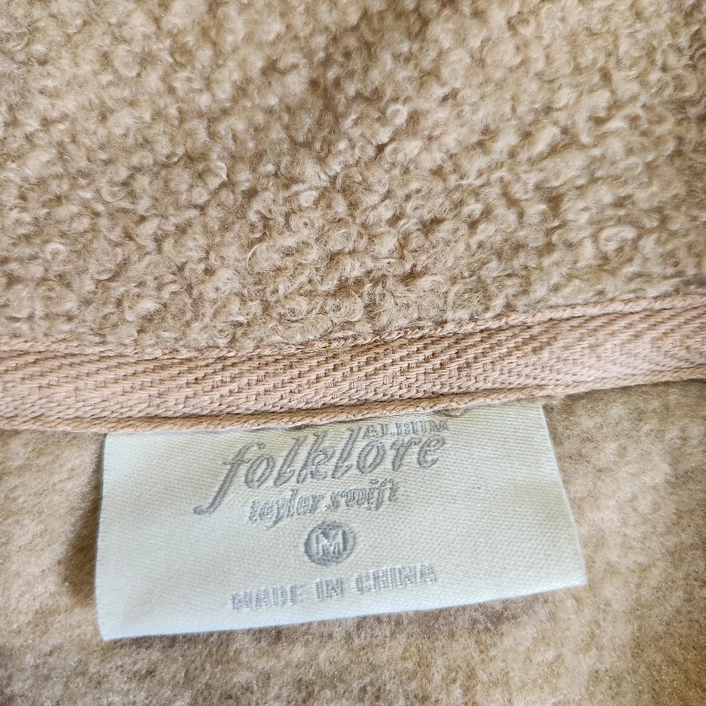 Taylor swift folklore womens sherpa zip sweater size medium